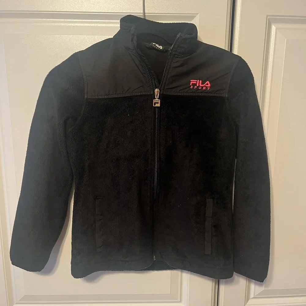 Fila Sport Black Fleece Jacket kids size XS/S 7/8